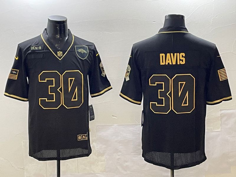 Men Denver Broncos #30 Davis Black Gold 2025 Nike Limited NFL Jersey style 1->denver broncos->NFL Jersey